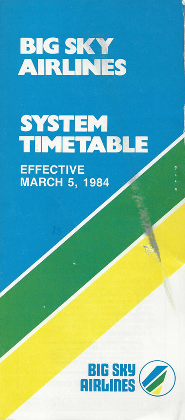 Big Sky Airlines system timetable 3/5/84 [0096]