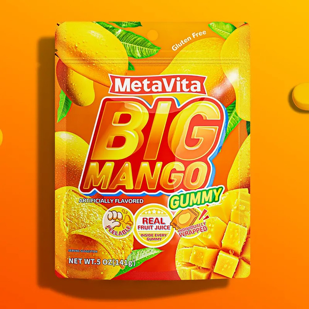 1 PACK Mango Gummy Candy Peelable Gummy Juicy Mango Peeling Candy Resealable 5oz