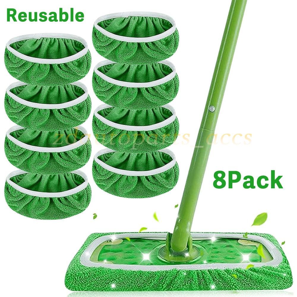 🔥 8 Pack Reusable Microfiber Mop Pads Compatible with Swiffer Sweeper Washable