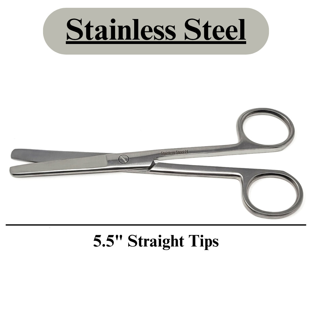 3 Pcs Operating Scissors 5.5" Straight Sharp/Sharp+Sharp/Blunt+Blunt/Blunt Ends