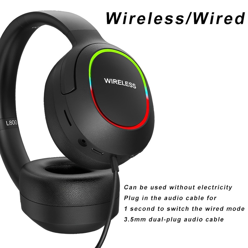 Wireless Bluetooth Headphones with Microphone Black For Galaxy Note 10 / 10 Plus