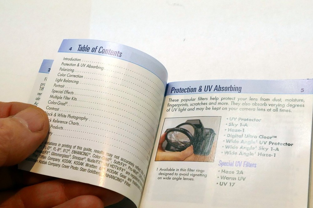 Tiffen Filter System Brochure Reference Guide product list