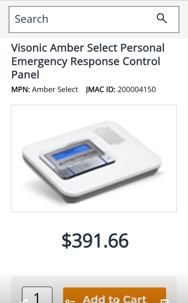 Visonic Amber Select Personal Emergency Response Control Panel