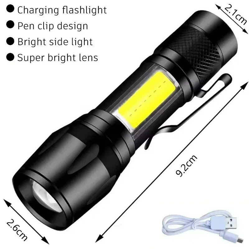 LED Tactical Flashlight Super Bright Mini USB Rechargeable Camping Flashlight US