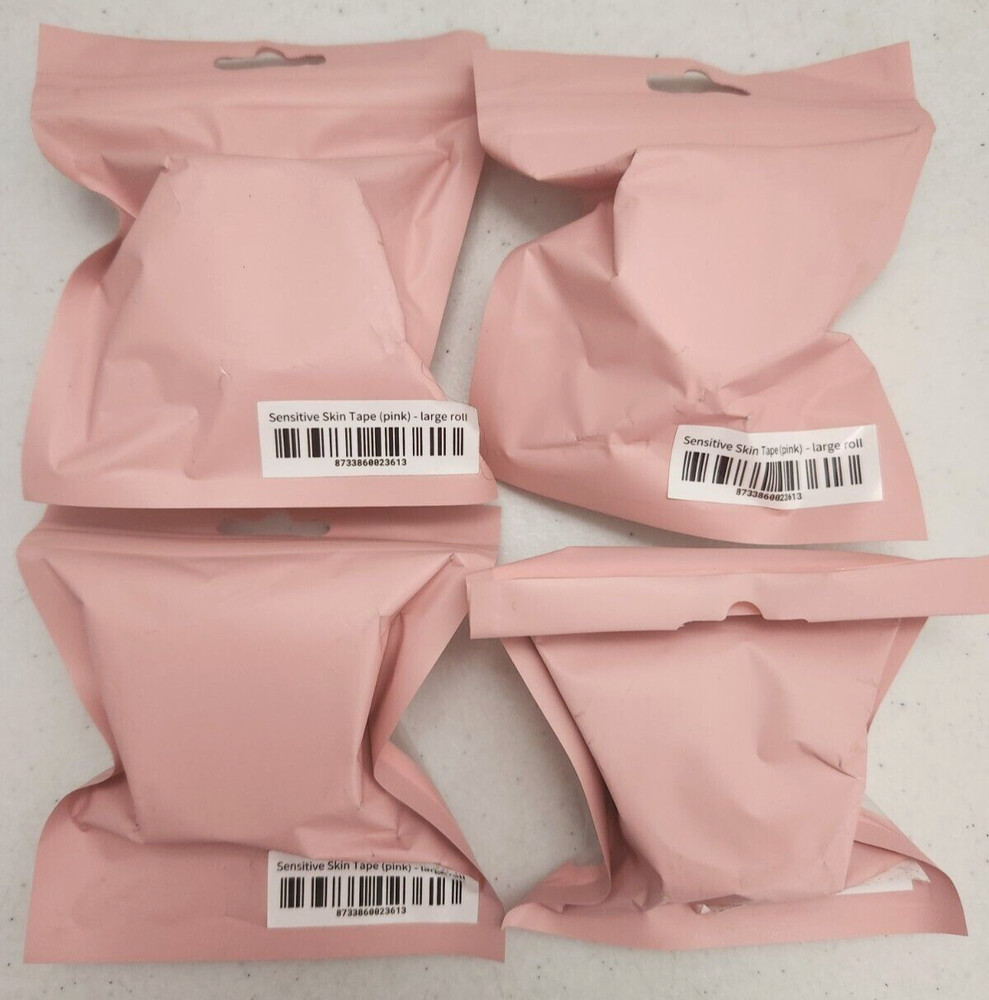 4-Packs ! Sensitive Skin Tape ( Pink ) Large Roll 1"