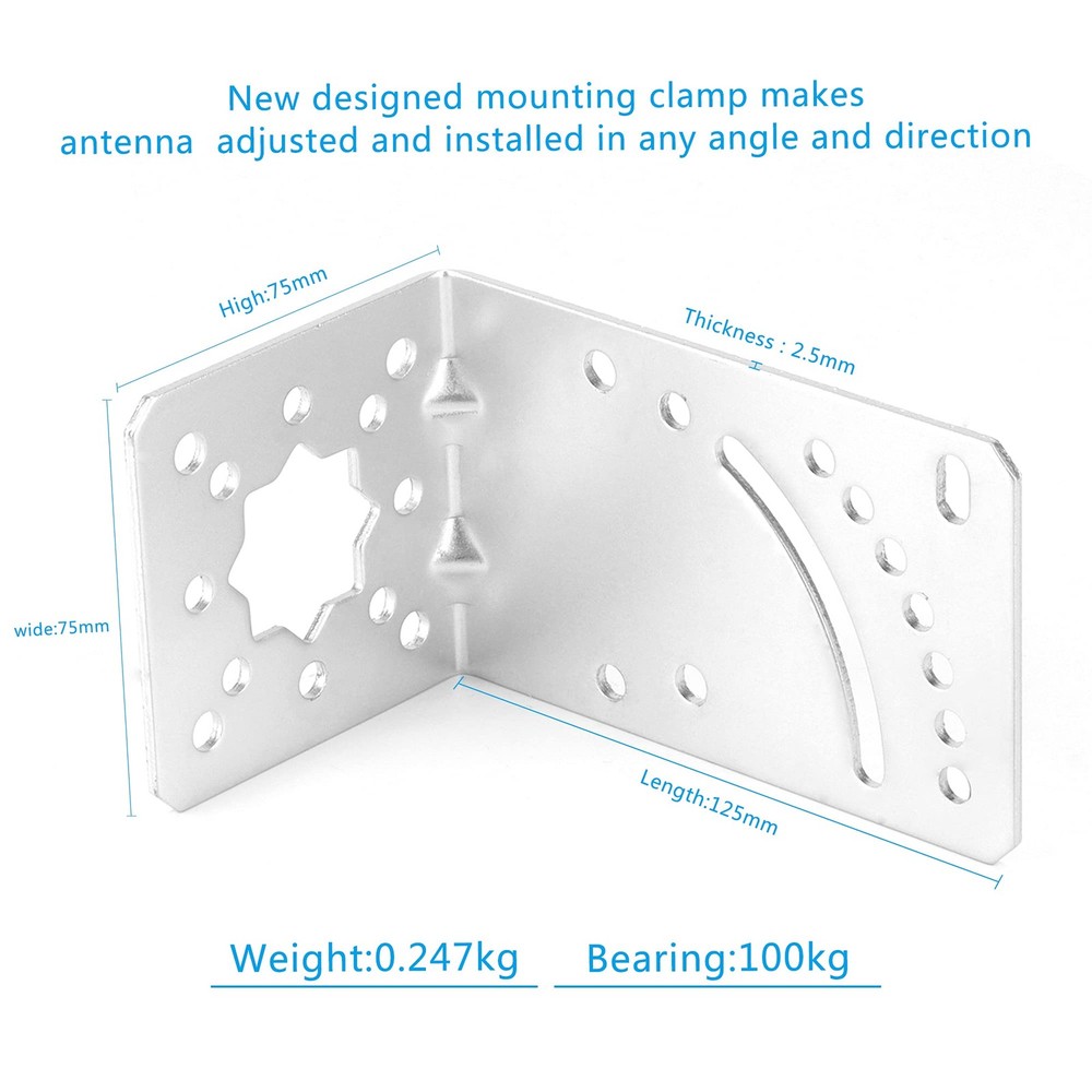ZDTECH Pole Mount Bracket L Mounting to Wall Hardware Silver