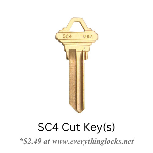 SCHLAGE (SC4) 6 Pin Code Cut Key You Send Us Your Bitting Code