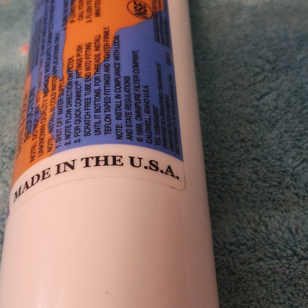 OMNIPURE Water Filter K2533 JJ GAC Inline 3/8" Quick Disconnect