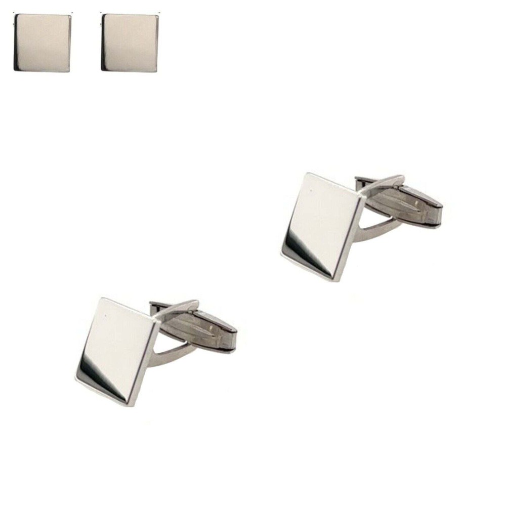 925 Sterling Silver Italy Square Cufflinks