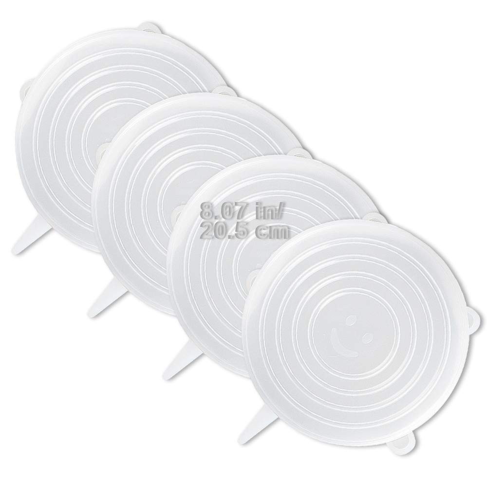 4 Pack Same Size Silicone Stretch Lids, Thicker Reusable Sturdy Silicone Cont...