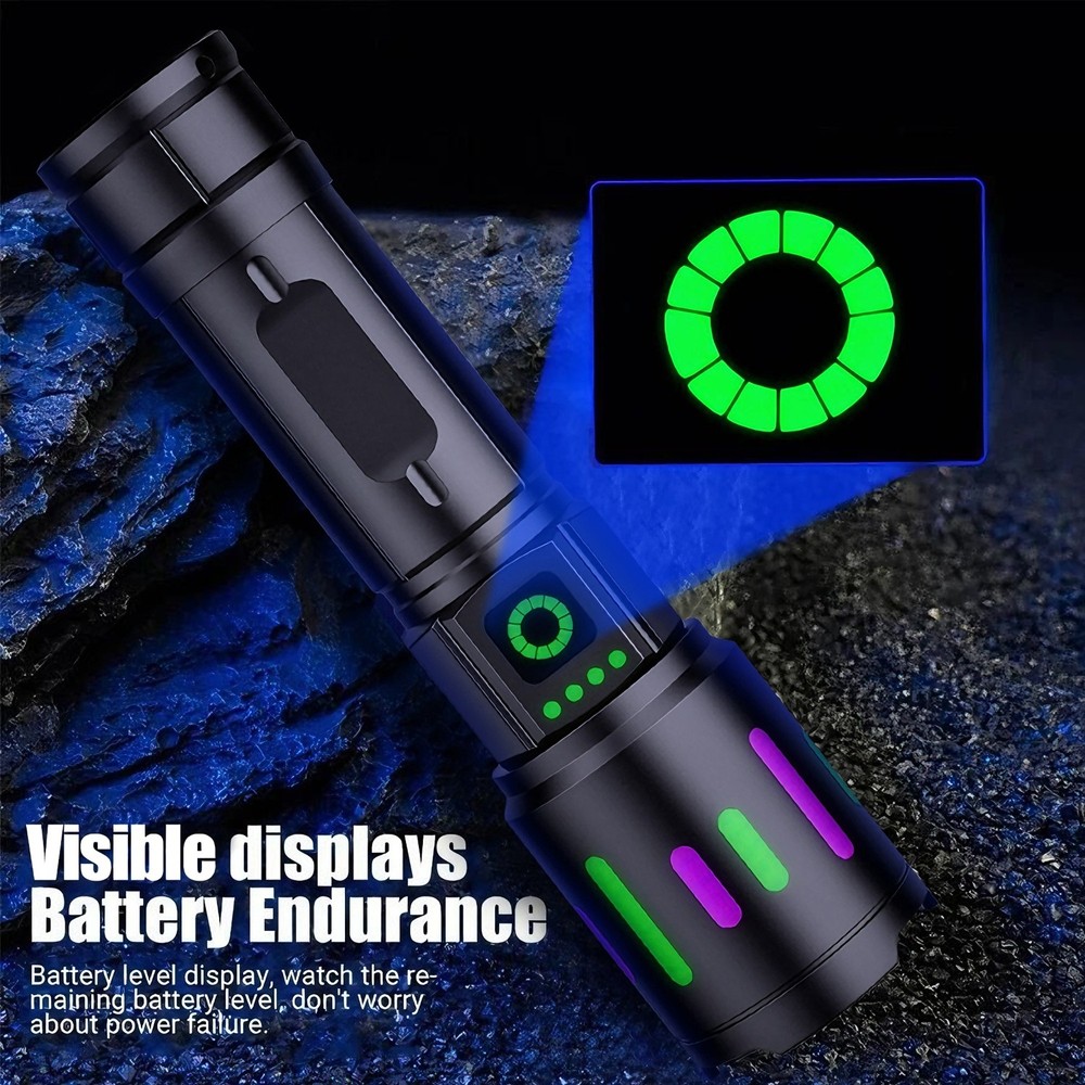 350000000 Lumen Super Bright LED Tactical Flashlight Rechargeable LED Work Light