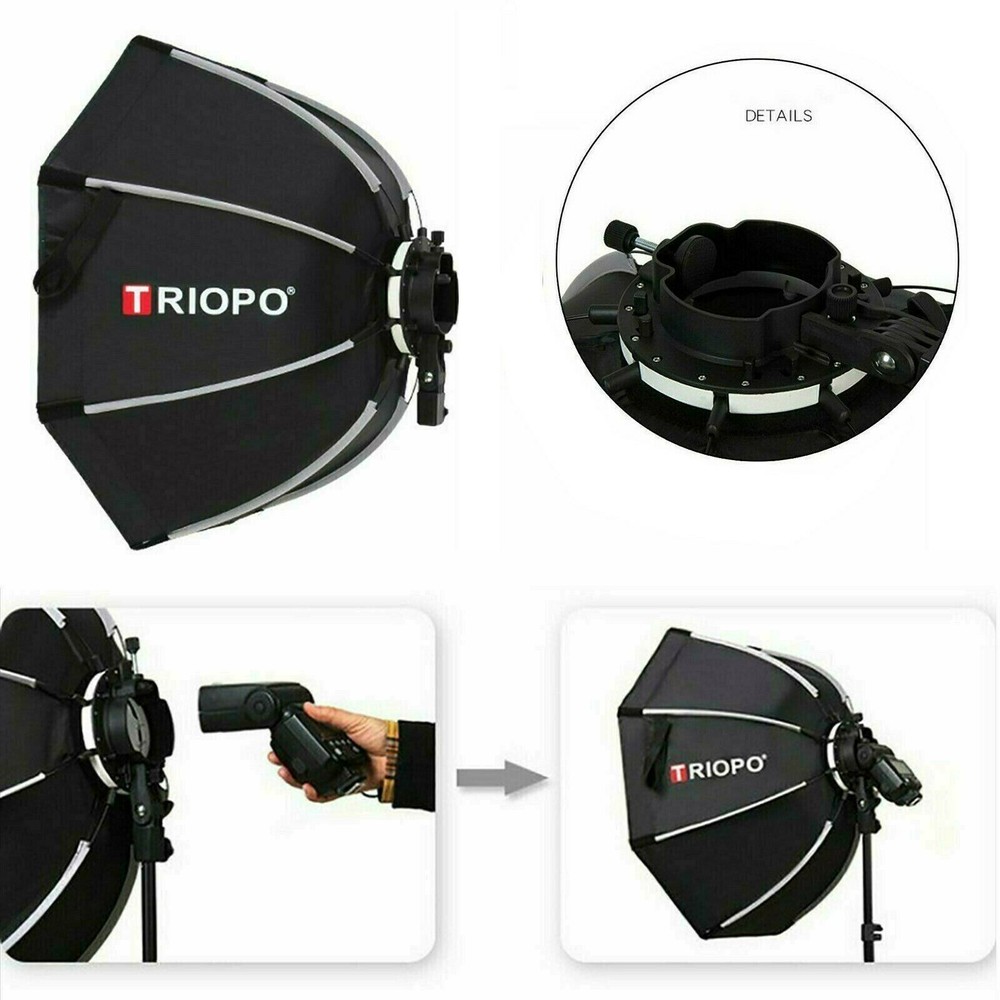 TRIOPO 65cm Octagon Softbox Handheld Foldable Softbox for Speedlite Flash Light