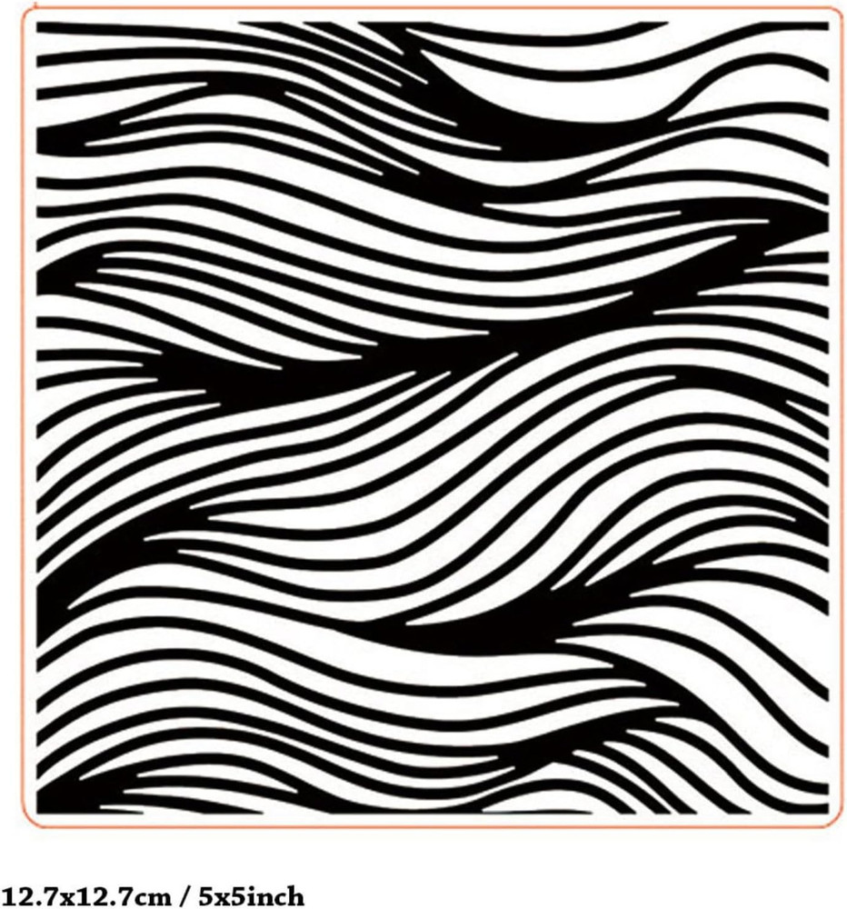 Waves Plastic Embossing Folder (5"X5''| Ocean Pattern) Paper Crafts Plastic Text