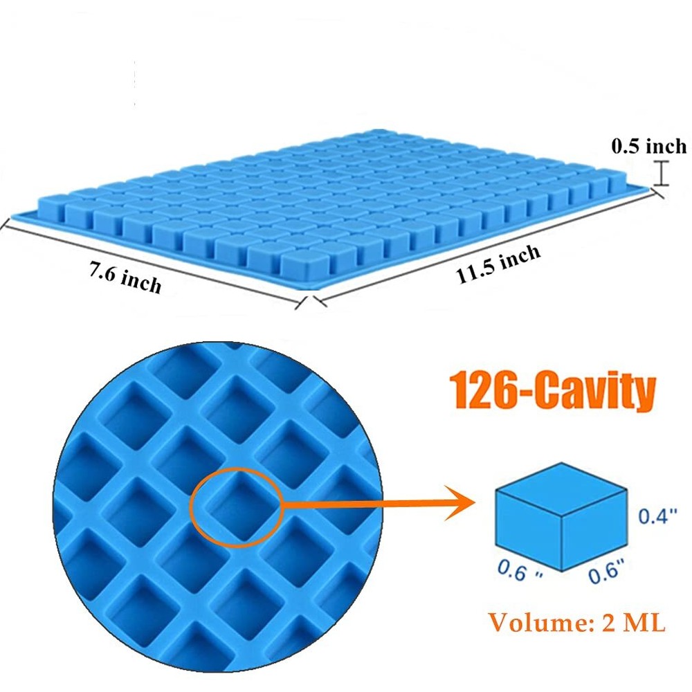 2 Pack Square Silicone Candy Molds for Gummy Chocolate Ice