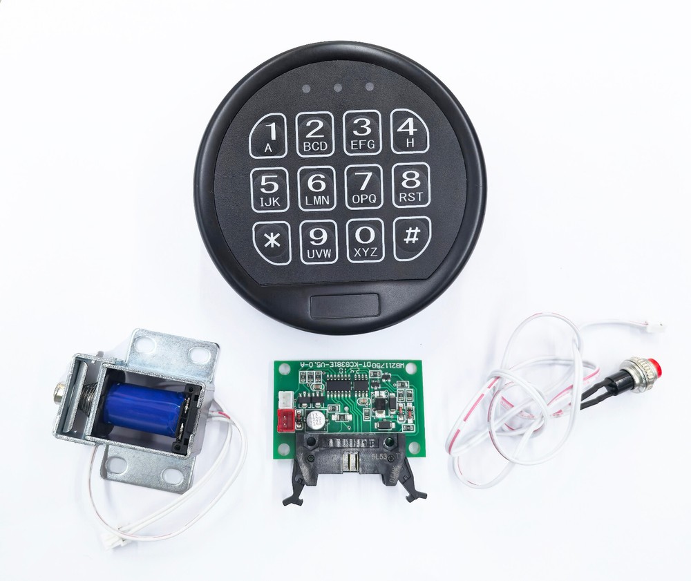 Gun Safe Lock Replacement Black Keypad Lock Safe Electronic Solenoid Lock