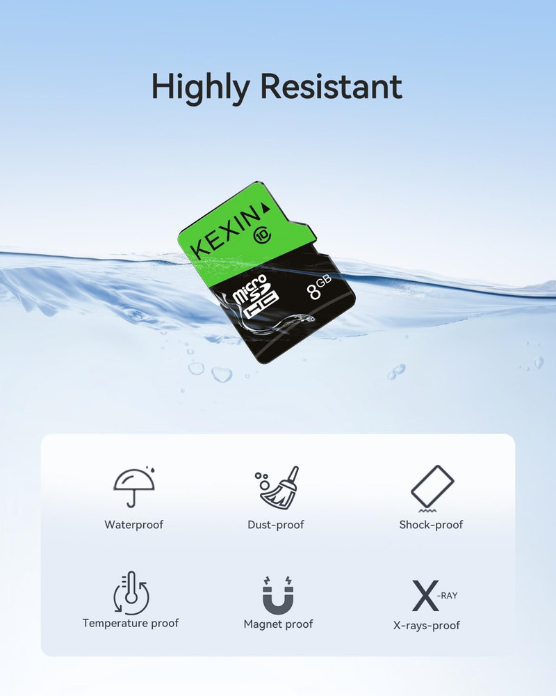 8GB Micro SD Card 10 Pack with SD Adapter Microsdhc Memory Card UHS-I C10 Micro