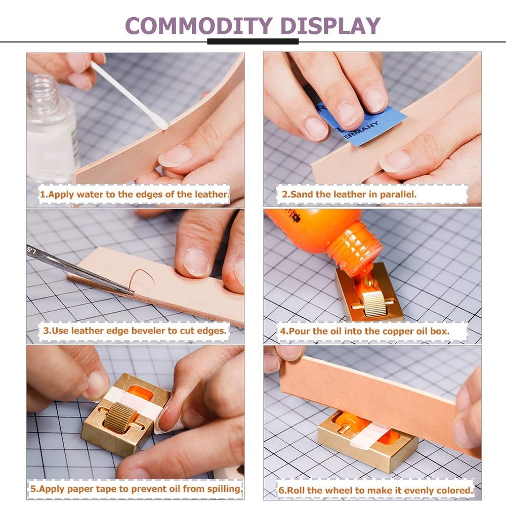 BUTUZE Leather Edge Paint Tool with 2 Brass Rollers, Essential Small, Box