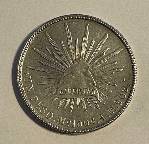 Mexico - 1904 MoAM Large Silver Peso - Nice