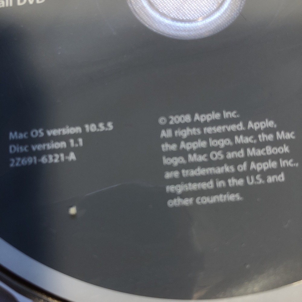 Apple iMac Macbook Mac OS X 10.5.5 Install DVD & Application Install DVD 2008