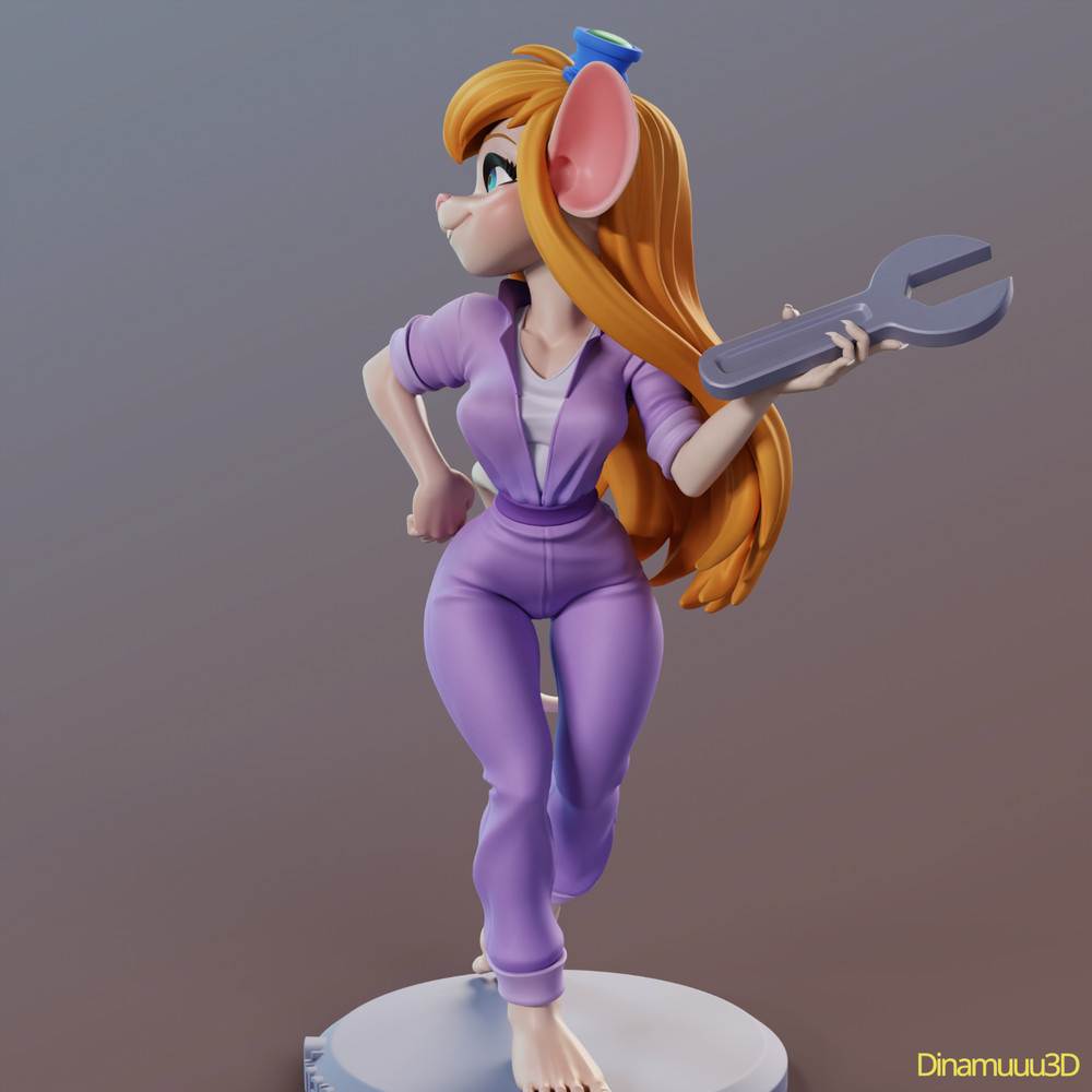 Gadget Hackwrench 3D Model Resin Statue Part Kit-Space Gray-Unpainted