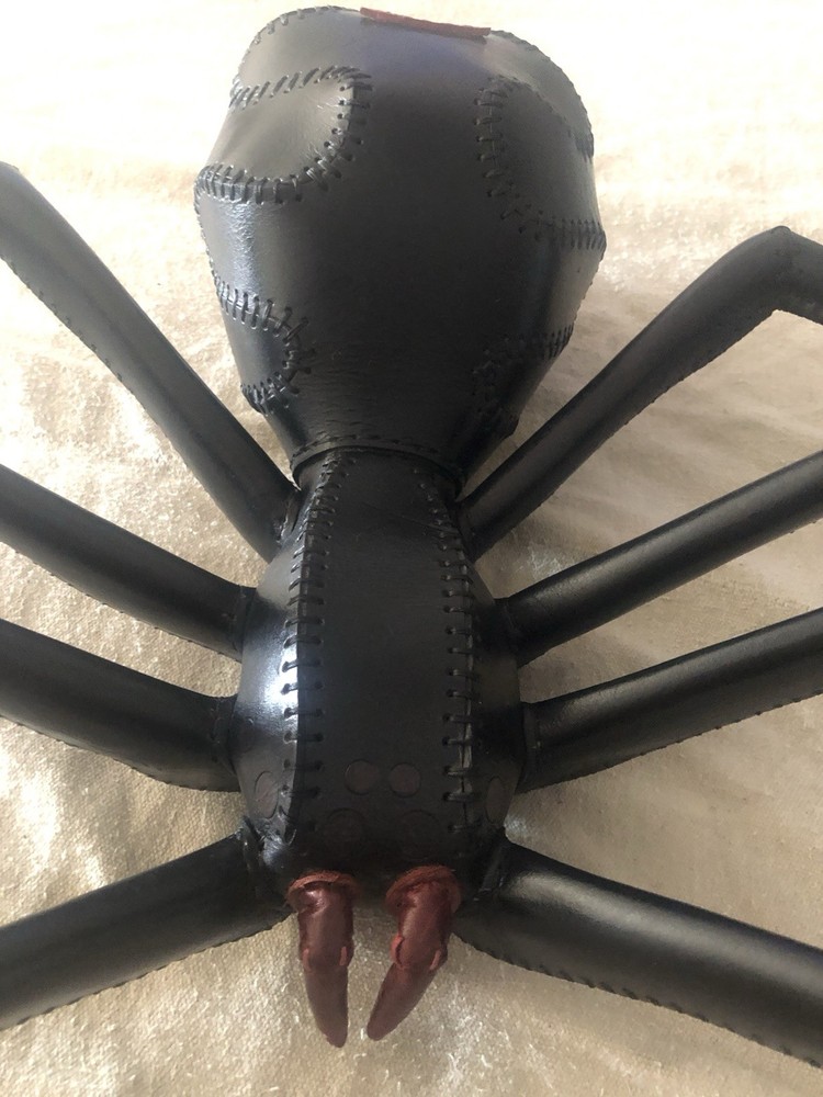 Leather Black Widow Spider, Handcrafted