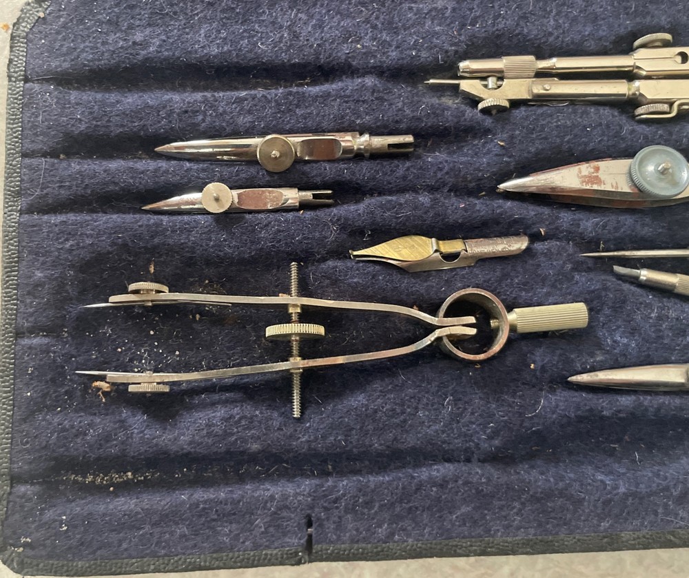 Prazision Original Lotter Drafting Compass Set with Case. German