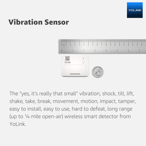 YoLink LoRa Smart Vibration Sensor & Hub Starter Kit: & Shock,... white
