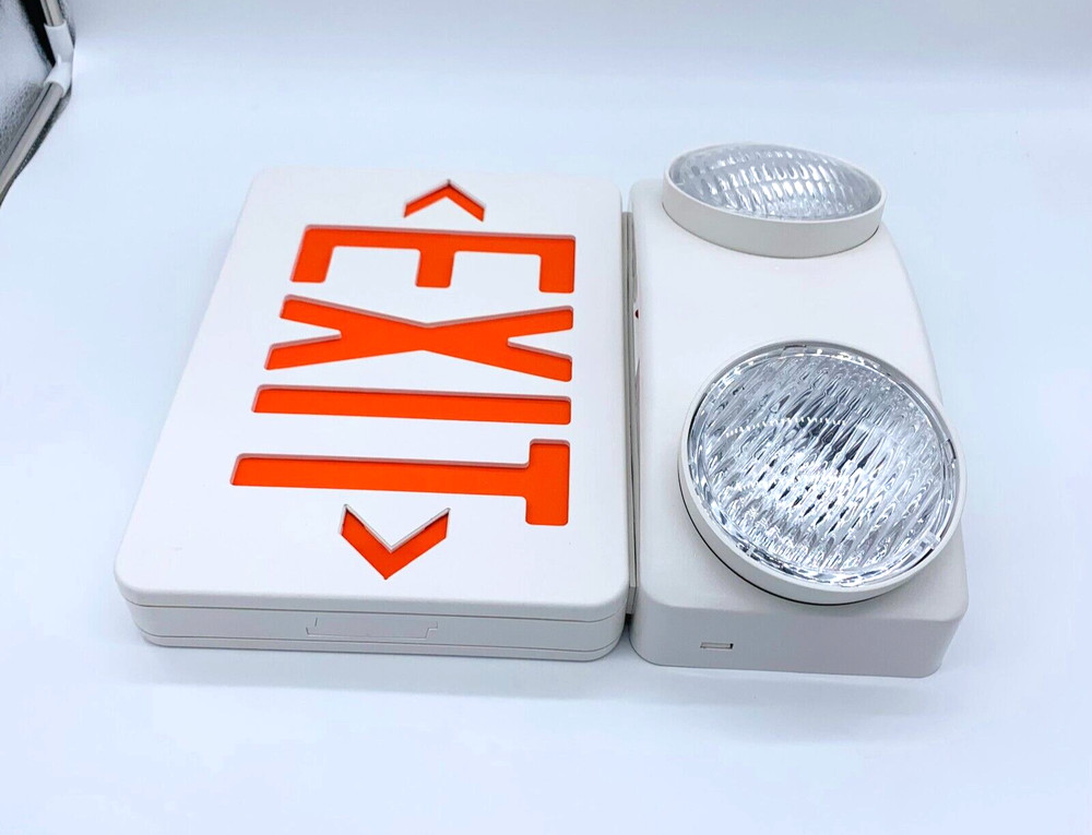SRB TECHNOLOGIES DUAL FACE, LED EXIT/INCANDESCANT EMERGENCY LIGHT COMBO