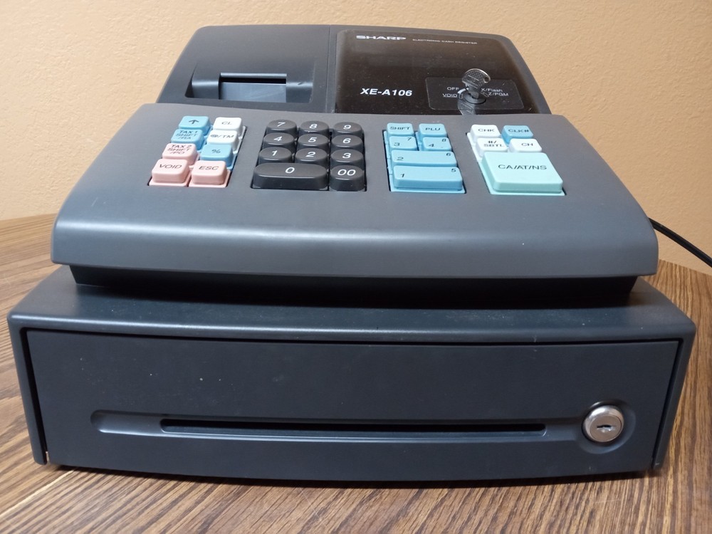 Sharp XE-A106 Electronic Cash Register With Key