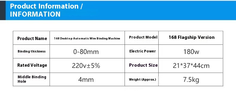 Electric Binding Machine Wire Binding Machine with Automatic Drilling Mac 220V