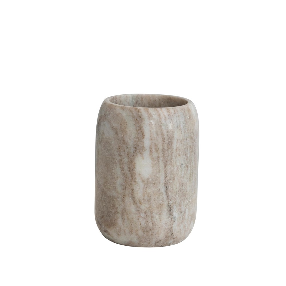 Modern Marble Bottle Holder, White Crock, Natural
