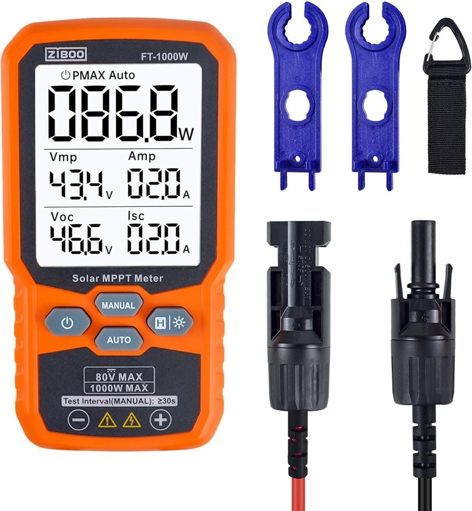 1000W Solar Panel Tester MPPT Meter - 80V/35A PV Module Tester with Backlight