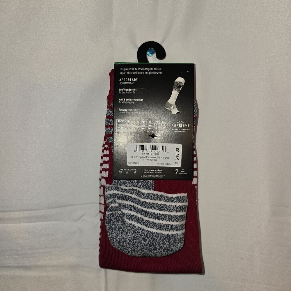 Adidas Soccer Team Speed Socks 1-Pair Red Size Small NWT
