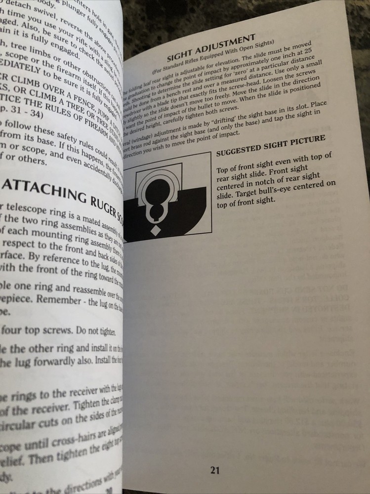 instruction manual for Ruger number one single shot rifles
