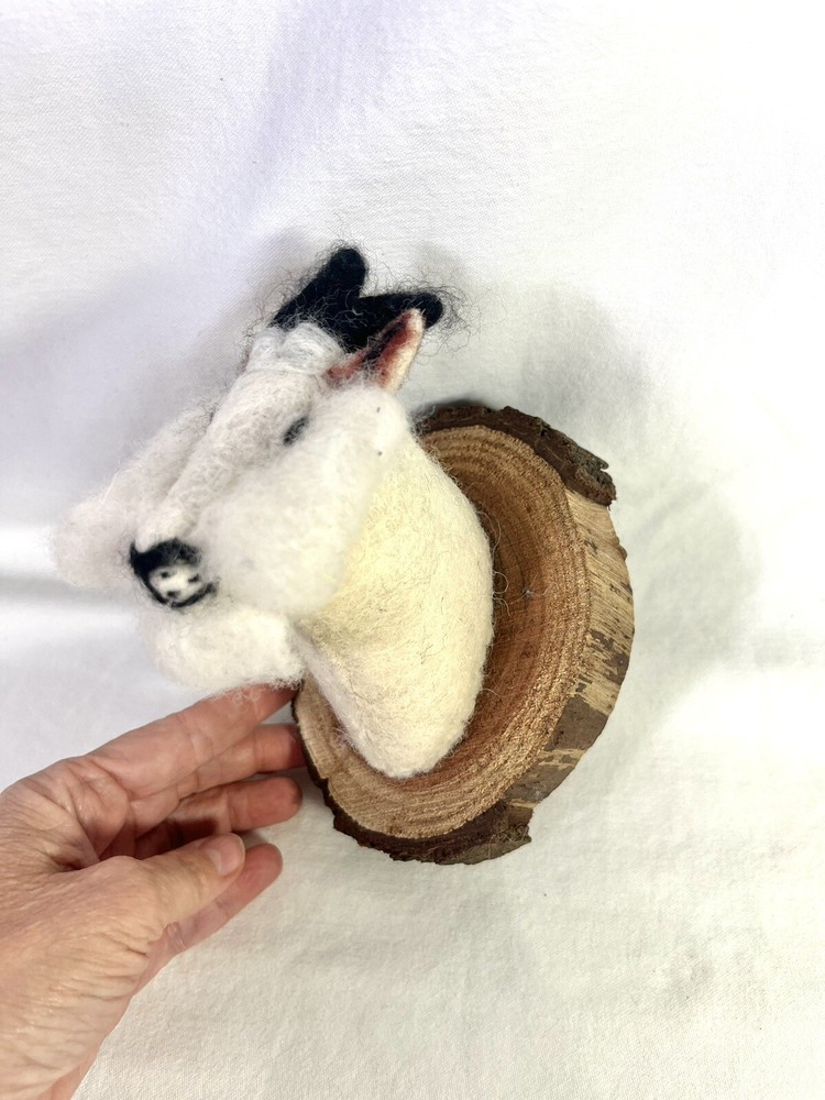 Mounted Mountain Goat Needle Felt