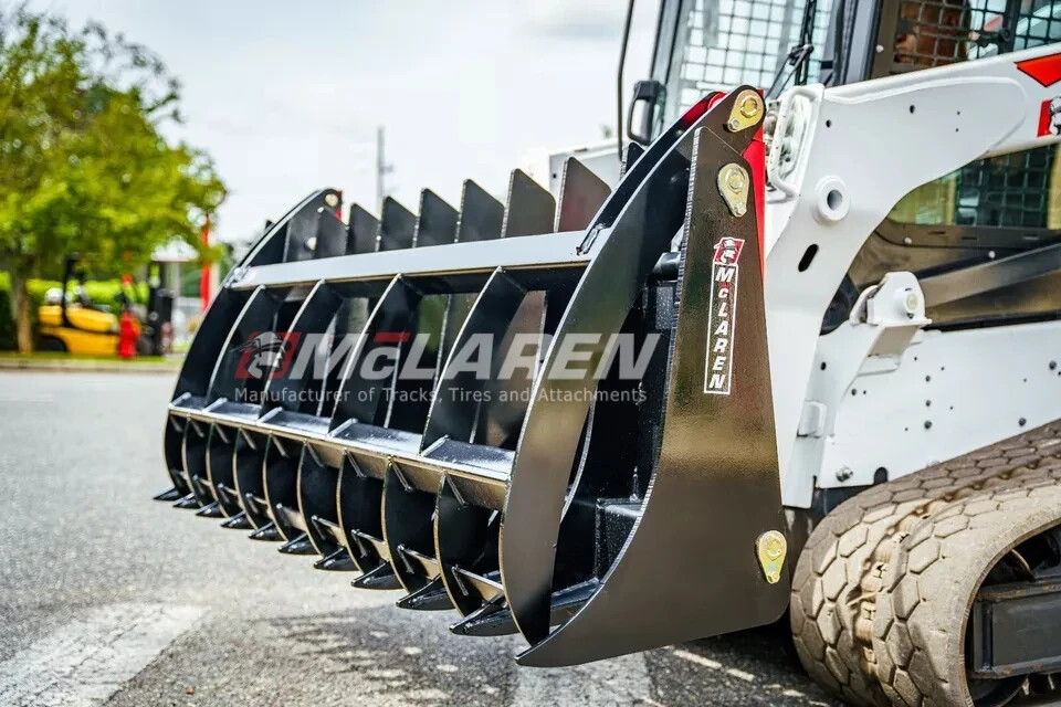 Track Loader Rock Rake Grapple Bucket Attachment for CAT 78" Wide