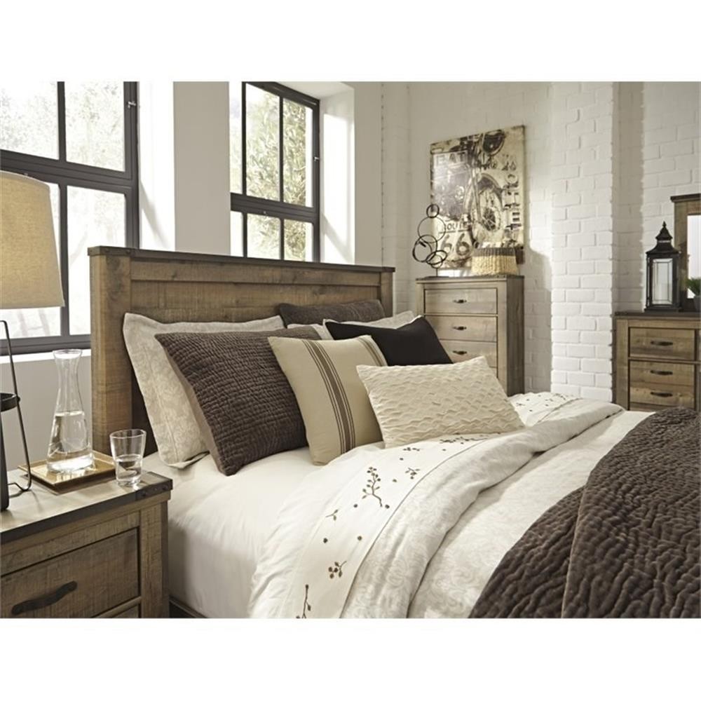 Bowery Hill Contemporary Queen Panel Headboard in Brown Finish
