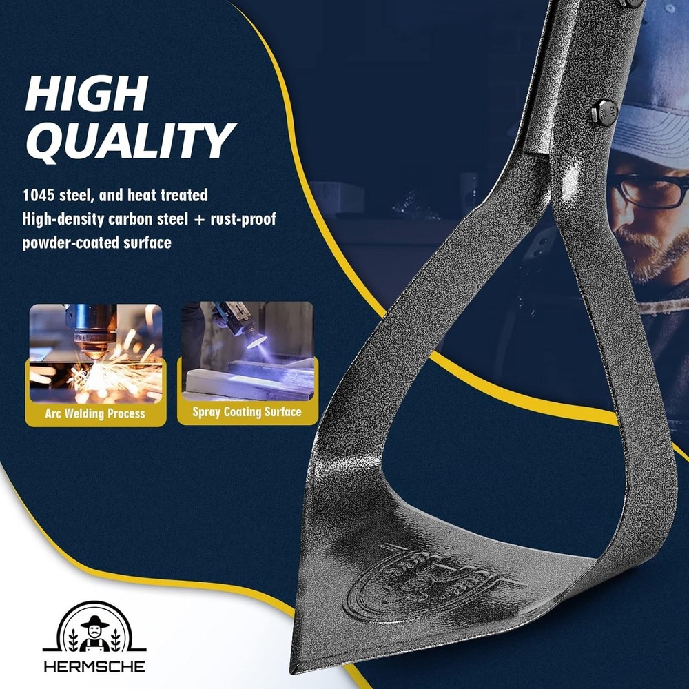 Adjustable 52.7" Carbon Steel Weeding Hoe with Triangular Blade for Efficiency