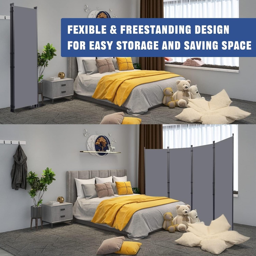 Adjustable Room Partition - Foldable 88'' Wide Divider for Efficient Space Use