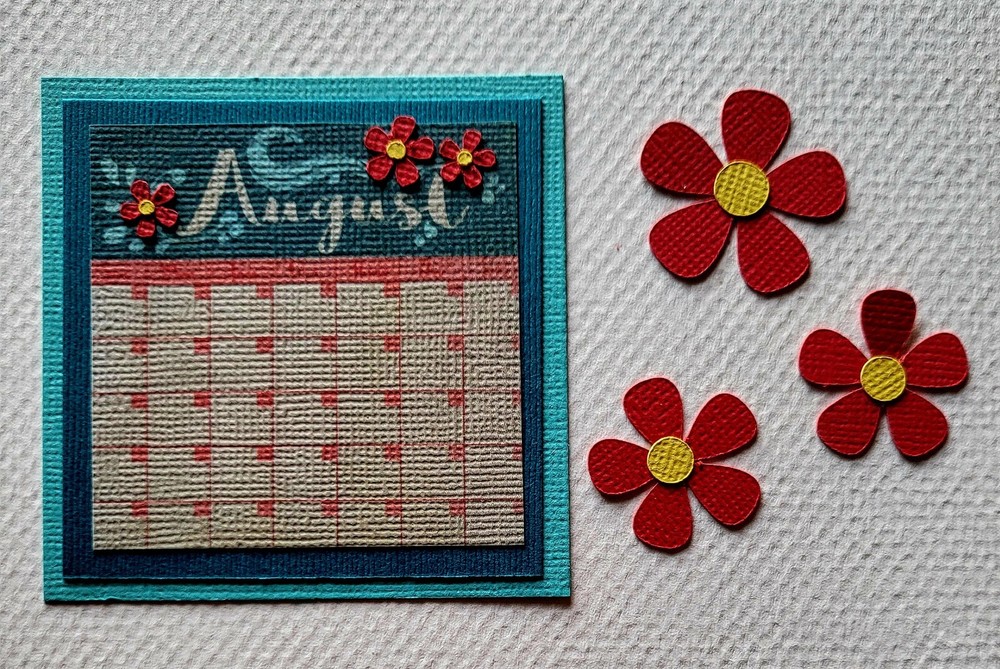 August Calendar Set. Scrapbook, Card making Paper Piecing