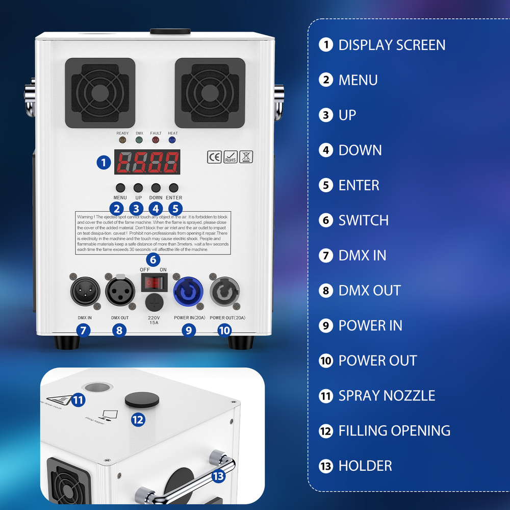 700W Cold Spark Machine Firework Control Machine Stage Effect DMX Wedding Party