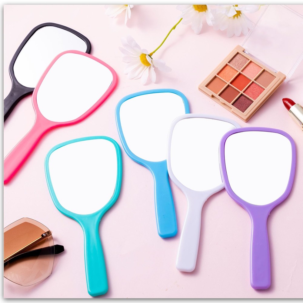 50 Pcs Handheld Mirror Bulk Small Hand Mirrors with Handle Plastic Portable D...