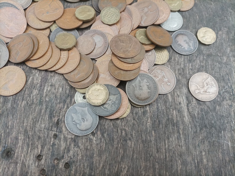 Vintage One Penny Coins + Three Pence Bundle