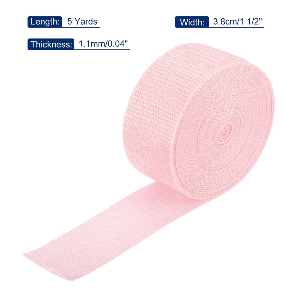 Lightweight Polypropylene Webbing Strap 3.8cm 5 Yard Pale Pink