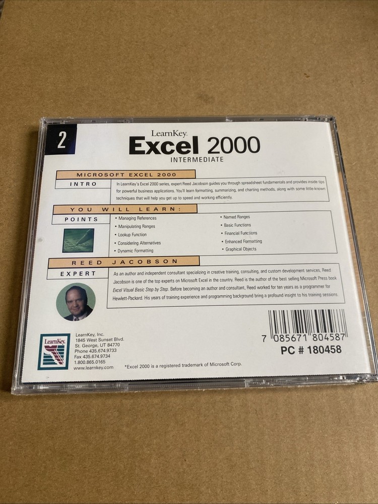 NEW: Learnkey: Excel 2000 Training (CD-ROM, 2000) Self-paced Computer Training