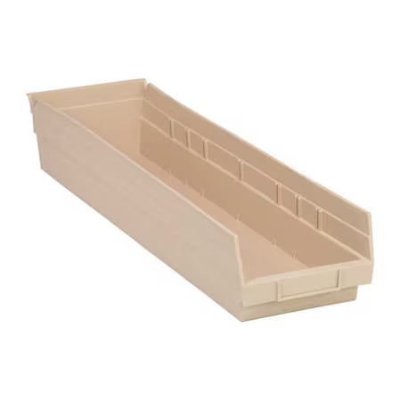 Quantum Storage Systems Qsb106iv Shelf Storage Bin, Polypropylene, Ivory, 4 In
