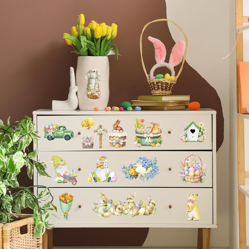 Easter Rub-On Transfer Decals - 12 Sheets for Spring Craft Decor