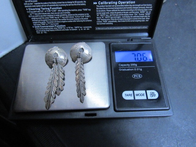 native american sterling silver earrings feather design