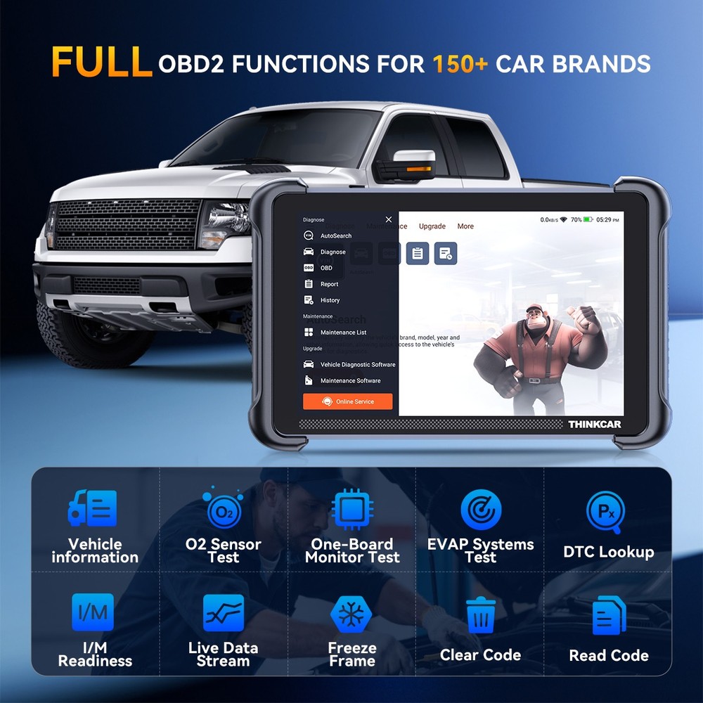 Thinkscan 689BT OBD2 Scanner All System Diagnostic Tool With Thinkcar TKEY101 US