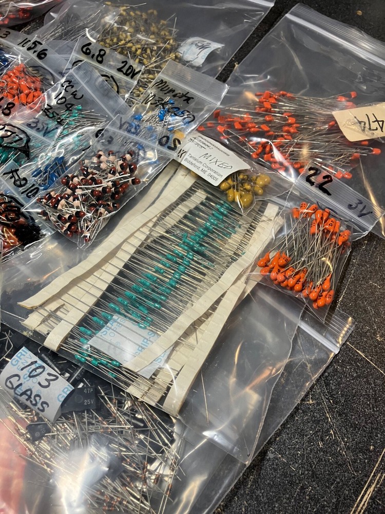 large lot miniature capacitors mix